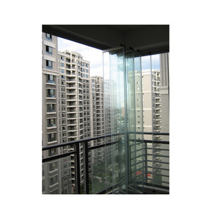 Système de vitrage de balcon en aluminium à prix ultra bas, portes pliantes sans cadre, rideau de verre - Product Image 3