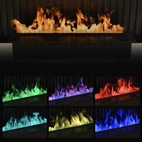 Cheminée à vapeur d'eau avec simulation de flamme LED 3D couleur. Design indépendant. Contrôlé par télécommande/applications. Intérieur.Hôtel