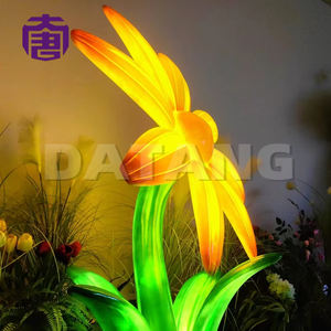 Lámpara Decorativa LED de Girasol de Ocho Pétalos 3D Personalizada IP65, de Resina y Fibra de Vidrio, para Jardín, Césped, Exteriores, Festivales, Navidad, Halloween - Product Image 5