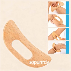 Herramienta de Masaje con Logotipo Personalizado, Tabla de Madera de Haya en Forma de Luna para Masaje Gua Sha, Herramienta de Masaje Corporal Completo para Meridianos y Puntos de Acupuntura - Product Image 3