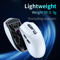 Souris de jeu filaire 2.4G BT trois modes RGB USB/Type-C rechargeable, ergonomique pour droitier, légère et programmable, 12000 dpi