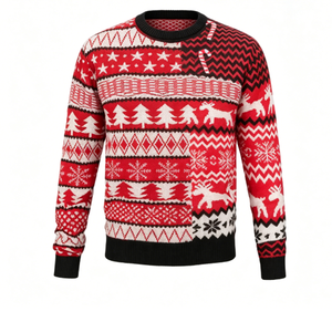 FNJIA Custom Logo Unisex Ugly <strong>Christmas</strong> Sweater Multi Color Gingerbread Xmas Knit Pullover Wholesale Holiday <strong>Jumper</strong> - Product Image 3