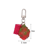 Kunstmatige fruitvormige sleutelhanger watermeloen aardbei citroenschijfje charme voedselhanger tasdecoratie feestfavoriet vakantie cadeau