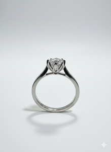 Classic Lab Grown Diamond <b>Solitaire</b> <b>Ring</b> 925 <b>Silver</b> / 10KT 14KT 18KT White Gold Finish Elegant Engagement Jewelry - Product Image 3