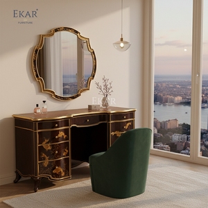 Table de toilette de luxe EKAR <span class=keywords><strong>Florentine</strong></span> &amp;   Miroir orné |   Coiffeuse peinte à la main de style anglais |   EKAR FURNITURE - Product Image 4
