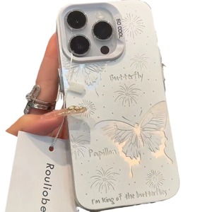 Coque de téléphone portable antichoc en PC avec motif papillon et animal pour iPhone 15 Pro/16/17 Pro Max/14 Plus/13 – Style Cool Girl - Product Image 5