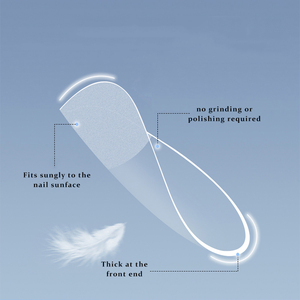 Ongles courts givrés effet stiletto, couvrance totale, transparents, marque privée, 12 tailles, emballage personnalisé - Product Image 5
