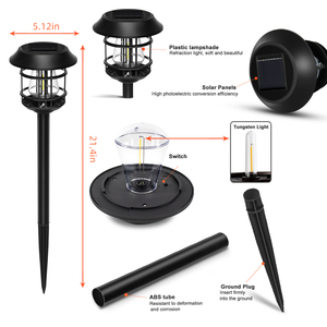 Loạt Đèn Sân Vườn Cũ Đèn <span class=keywords><strong>LED</strong></span> Bãi Cỏ Năng Lượng Mặt Trời Phong Cảnh Cổ Điển Có Dây Tóc Đèn Vonfram Sáng Hơn Cho Lối Đi Sân Trong - Product Image 3