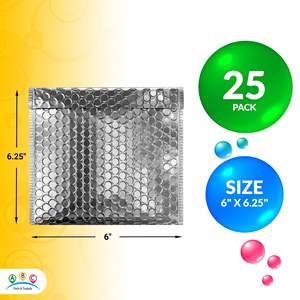 Sobres de burbujas metálicos plateados DB de 6 x 6.25 pulgadas, resistentes a golpes, para electrónicos y cosméticos - Product Image 3