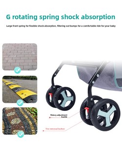 Poussette bébé pliable légère multifonctionnelle avec position assise et allongée, capote réversible pour nourrisson et tout-petit - Product Image 6