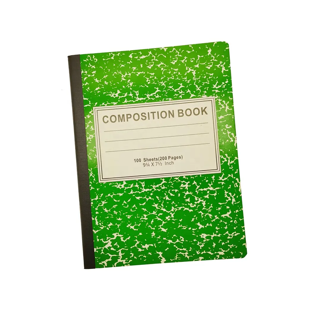 Custom A4 Lange Hardcover School Standaard Brede Regeerde Genaaid Binding Samenstelling Notebook Oefenboek