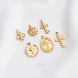 14k Gold Plated Cross Pendant Jewelry Vintage Pendants For Diy Jewelry Making Pendants