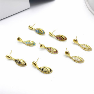 <b>Stud</b> Earrings 925 Sterling <b>Silver</b> Copper Teardrop Shape Micro Insert Diamonds Zircon Fashion Simple Party Women's Jewelry - Product Image 3