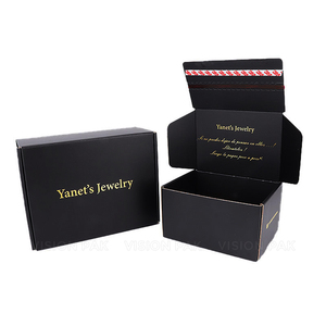 Confezione regalo con logo personalizzato e nero di lusso, piccolo cartone pieghevole, pacchetto di scatola nera - Product Image 1