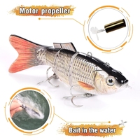 Leurre de pêche robotisé multi-articulé, appât à 4 segments, wobblers électriques automatiques pour brochet, swimbait, rechargeable par USB, lumière LED, nage