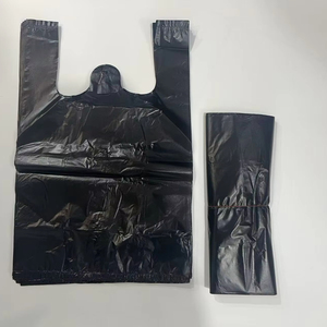 도매 저가 블랙 <span class=keywords><strong>PE</strong></span> 티셔츠 쓰레기 봉투 쇼핑백 맞춤형 토트백 포장백 플라스틱백 플라스틱 배달백 - Product Image 1