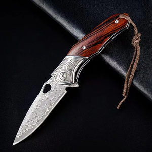 มีดพับอเนกประสงค์สำหรับกิจกรรมกลางแจ้ง ดามัสกัส ไม้จันทน์แดง คมสำหรับหั่นผลไม้ - Product Image 3