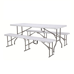 <span class=keywords><strong>Table</strong></span> <span class=keywords><strong>de</strong></span> salle à manger rectangulaire en plastique blanc pliable <span class=keywords><strong>de</strong></span> 6 pieds pour <span class=keywords><strong>8</strong></span> <span class=keywords><strong>personnes</strong></span>, robuste, pour les fêtes <span class=keywords><strong>de</strong></span> <span class=keywords><strong>jardin</strong></span>, vente en gros - Product Image 5