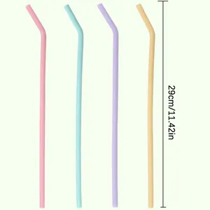 Hot Sale Children's Curved Design Silicone Drinking <b>Straws</b> Food-Grade Colorful Reusable <b>Cocktail</b> & Water Juice <b>Straws</b> - Product Image 6