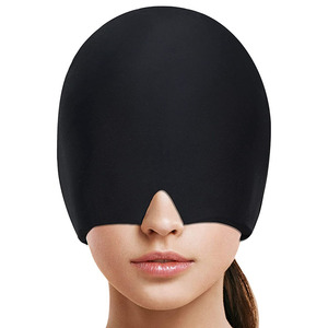 Gorro de Compresión Fría y Caliente Reutilizable para Alivio de Migrañas, Elástico, Color Negro Sólido, Alivio del Dolor - Product Image 1