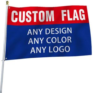 Drapeaux et bannières personnalisés en polyester 100% - Vente en gros - N'importe quel logo, n'importe quel design, n'importe quelle taille - Bleu, rouge - Product Image 6