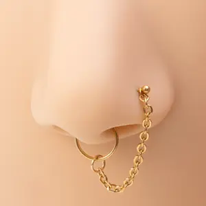 2401 gold nose chain round ball white nails can be multi-purpose ring body piercing wholesale ornaments