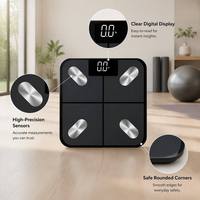 Balance connectée intelligente Bluetooth pour la composition corporelle, avec application, haute précision, en verre trempé, pour la maison et le fitness
