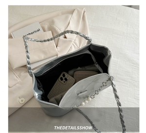 Nuevo bolso minimalista con forro de poliéster PU, bolso de hombro moderno para mujer, gran capacidad - Product Image 5