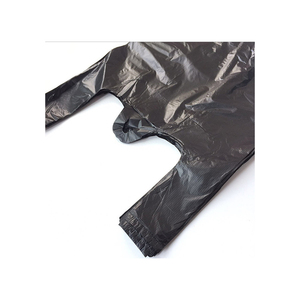 Sac t-shirt en plastique noir simple vente en gros - Product Image 3