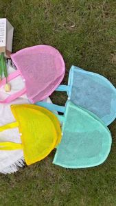 กระเป๋าตาข่ายใส่ของสำหรับเด็ก พิมพ์โลโก้ได้ สีพื้น ใช้ได้ทั้งชายหาดและช้อปปิ้ง - Product Image 5