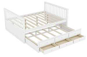 Canapé-<span class=keywords><strong>lit</strong></span> moderne en bois de pin avec 6 tiroirs de rangement, <span class=keywords><strong>lit</strong></span> escamotable pour petits espaces, vente en gros B2B - Product Image 3