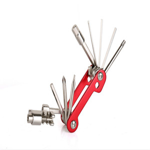 Juego de Herramientas Multifunción Rojo para Reparación de Bicicletas con Cortador de Cadena de Aleación de Aluminio 8018 - Product Image 1