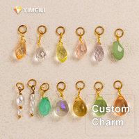 YIMEILI & Perles en cristal tressées à la main, perles colorées en forme de goutte d'eau, perles d'imitation pour accessoires de bracelet et collier DIY