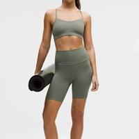 Fabricante de Shorts de Yoga con Logotipo Personalizado, Sin Costuras, Estilo Biker, Etiqueta Privada, Cintura Alta, Control de Abdomen, para Gimnasio y Entrenamiento