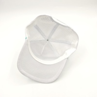 Casquettes de baseball unisexes en polyester imperméable à visière incurvée, avec patch PVC blanc, vente en gros, casquettes de sport et de golf
