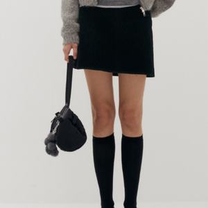 Jupe mi-longue en velours fin noir, nouvelle collection printemps-été, Dongdaemun, Corée du Sud - Product Image 4