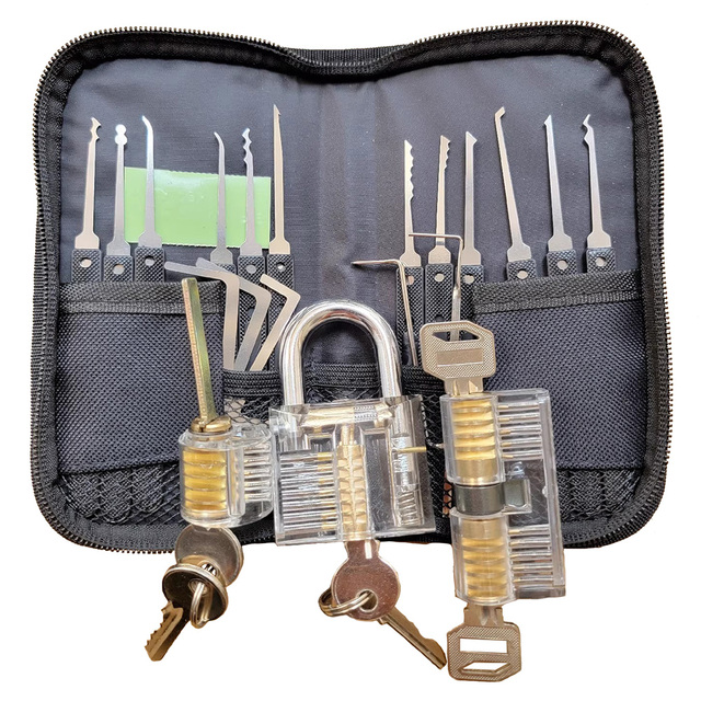 Wholesale locksmith supplies china professional locksmith unlock lock pick set tools with practice locks
