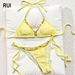 RUIQUWIN Conjunto de Bikini de Dos Piezas con Logotipo Personalizado para Mujer, Traje de Baño Push-Up, Venta al por Mayor, Oferta de Verano 2026 - Product Image 1