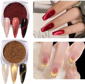 Poudre pour ongles effet œil de chat 3D magnétique, pigment aurora, pigment métallique pour ongles, effet galaxie pour nail art, manucure, gel polish - Product Image 2
