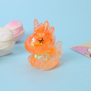 Jouet à presser licorne colorée en TPR scintillant, <span class=keywords><strong>Squishy</strong></span> Maltose à remontée lente, anti-stress, jouets Fidget - Product Image 4