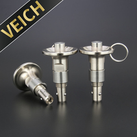 VEICH VCN125 Poussoir à bille fileté réglable en acier inoxydable, goupille de positionnement à dégagement rapide pour fixation d'outillage de machine
