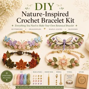 Handmade Crochet Flower <b>Bracelet</b> Woven <b>String</b> Bangle Adjustable Chain Closure Floral Jewelry Gift - Product Image 1