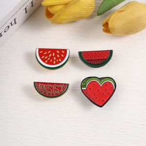 Spille da bavero all'ingrosso in lega di zinco, stile Kawaii a forma di cartone animato, con simbolo della pace palestinese rosso-verde (anguria), tema Amore per l'America Latina, per la vendita al dettaglio - Product Image 4