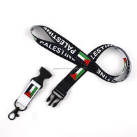 Longes en polyester de haute qualité avec crochets personnalisés avec logo personnalisé Lanière porte-clés drapeau de la Palestine