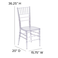 Chaises Chiavari transparentes en acrylique empilables pour événements, idéales pour les mariages et les fêtes (vente en gros)