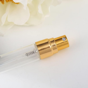 Thin Glass Round Cylindrical <b>Perfume</b> <b>Bottle</b> 10ml Travel Size Clear Tube with Pump Sprayer Screen Printing for Skin Care Serum - Product Image 3