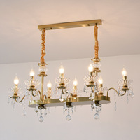 Lustre vintage en cristal style bougie pour salon, salle à manger, îlot de cuisine, villa