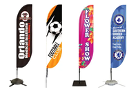 Bannière de restaurant promotionnelle imprimée de logo personnalisé Bannières de drapeau de plage de plumes pour la publicité d'affaires Logo personnalisable
