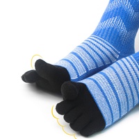Chaussettes de sport pour hommes, respirantes, antibactériennes, à séchage rapide, en laine mérinos, à cinq doigts, pour la course à pied, la randonnée et l'alpinisme