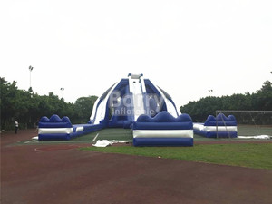 Hot bán tuyệt vời lớn vui vẻ trượt nước Inflatable 3 làn đường trượt nước Inflatable Ba làn đường trượt nước Inflatable - Product Image 6
